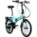 Zündapp Z101 20 Zoll Elektro Klapprad für Erwachsene 150 - 180 cm 6 Gang E Klappfahrrad E Bike Faltrad Pedelec StVZO