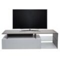 TV-Rack MCW-L35, Lowboard Fernsehtisch Sideboard TV-Schrank Kommode, Holz 47x170x40cm Staufach, Beton-Optik weiß