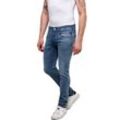 Slim-fit-Jeans REPLAY "ANBASS HYPERFLEX BIO" Gr. 32, Länge 34, blau (grau blau a05), Herren, Obermaterial: 88% Baumwolle, 8% Polyester, 4% Elasthan, Jeans