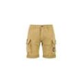 Shorts ALPHA INDUSTRIES "Alpha Industries Men - Shorts Crew Short Patch" Gr. 28, Normalgrößen, beige (sand), Herren, Obermaterial: 98% Baumwolle, 2% Elastan, Futter: 100% Baumwolle, Hosen