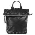 Cityrucksack SAMANTHA LOOK, Gr. B/H/T: 30cm x 24cm x 16cm, schwarz, Rindsleder, Leder, unifarben, casual, Rucksäcke, echt Leder, Made in Italy