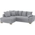 Ecksofa MR. COUCH "Nikita II, L-Form", grau, B:243cm H:88cm T:190cm, Memphis (Grundgewebe - 100% Polyester; Nutzschicht- 90% Polyester / 10% Polyamide), Sofas, Wahlweise mit Kaltschaum, EasyBett, Bettkasten