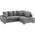 Ecksofa MR. COUCH "Nikita II, L-Form", grau, B:243cm H:88cm T:190cm, Dolce (100% Polyester), Sofas, Wahlweise mit Kaltschaum, EasyBett, Bettkasten