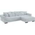 Ecksofa MR. COUCH "Diwan II, L-Form", grau (novaclean avanti 3 silber), B:334cm H:67cm T:207cm, Novaclean Avanti (100% Polyester), Sofas, Wahlweise mit Kaltschaumpolsterung bis 140 kg belastbar