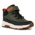 Winterboots GEOX "J FLEXYPER PLUS BOY ABX" Gr. 39, grün (khaki, orange), Kinder, Lederimitat, Textil, Schuhe, High Top Sneaker, Schnürboots mit wasserabweisender TEX-Ausstattung