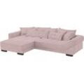 Ecksofa MR. COUCH "Diwan II, L-Form", rosa (stripes 8626 flamingo), B:334cm H:67cm T:207cm, Stripes (92% Polyester / 8% Nylon), Sofas, Wahlweise mit Kaltschaumpolsterung bis 140 kg belastbar