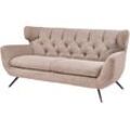 2,5-Sitzer 3C CANDY "Beatrice, extravagantes Megasofa, bequem, Küchensofa", rosa (rosé), B:200cm H:94cm T:95cm, 88% Polyester, 12% Polyacryl, Sofas, mit Rückensteppung im Rautenmuster, in Samt Optik oder in Breitcord