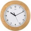 Funkwanduhr AMS "F5904/18", braun (buchefarben), Wanduhren, H: 5cm, Quarz,Holz,Buche,Wohnzimmer,Esszimmer,Küche,Arbeitszimmer,Büro,Flur