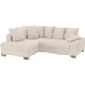 Ecksofa MR. COUCH "Nikita II, L-Form", beige (stripes 8622 natur), B:243cm H:88cm T:190cm, Stripes (92% Polyester / 8% Nylon), Sofas, mit Kaltschaumpolsterung, wahlweise mit Bett und Bettkasten