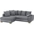 Ecksofa MR. COUCH "Nikita II, L-Form", grau (novaclean avanti 1 stone), B:243cm H:88cm T:190cm, Novaclean Avanti (100% Polyester), Sofas, RGB-LED, Bluetooth-Soundsystem, wahlweise mit Bett, Bettkasten