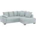 Ecksofa MR. COUCH "Nikita II, L-Form", grau (hellgrau), B:243cm H:88cm T:190cm, Novaclean Avanti (100% Polyester), Sofas, Wahlweise mit Kaltschaum, EasyBett, Bettkasten