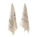 Bloomingville Geschirrhandtuch Set Bea aus Baumwolle, L70xH45 cm, Set of 2