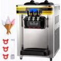 Commercial Ice Cream Maker, 22-30L/H, 2350W, Countertop Soft Serve Maschine, 2x6L Trichter, 2L Zylinder, lcd Panel, Puffing Shortage Alarm, Frozen