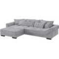 Ecksofa MR. COUCH "Diwan II, L-Form", grau (memphis 45 grau), B:334cm H:67cm T:207cm, Memphis (Grundgewebe - 100% Polyester; Nutzschicht- 90% Polyester / 10% Polyamide), Sofas, Wahlweise mit Kaltschaumpolsterung bis 140 kg belastbar