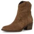 Cowboy Stiefelette TAMARIS Gr. 37, braun, Damen, Veloursleder, unifarben, Schuhe Cowboyboots Cowboy-Stiefelette Stiefelette, Blockabsatz, Festival, Western-Boots mit modischen Kontrastnähten