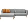 Ecksofa "Pearl, elegantes Loungesofa mit tollem Sitzkomfort, L-Form", grau (grau florida), B:270cm H:85cm T:160cm, SCHÖNER WOHNEN-KOLLEKTION, Sofas, schmale Armteile und bequeme Rückenkissen für angenehmen Sitzkomfort