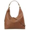 Shopper SAMANTHA LOOK, Damen, Gr. B/H/T: 36cm x 40cm x 13cm onesize, braun (cognac), Leder, unifarben, leicht glänzend, Taschen, Made in Italy, Große Handtasche mit Smartphonefach, Schultertasche mit Tragegurt