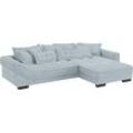 Ecksofa MR. COUCH "Diwan II, L-Form", blau (stripes 8624 blau grau), B:334cm H:67cm T:207cm, Stripes (92% Polyester / 8% Nylon), Sofas, Wahlweise mit Kaltschaumpolsterung bis 140 kg belastbar