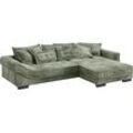 Ecksofa MR. COUCH "Diwan II, L-Form", grün (dolce 11 grün), B:334cm H:67cm T:207cm, Dolce (100% Polyester), Sofas, Wahlweise mit Kaltschaumpolsterung bis 140 kg belastbar