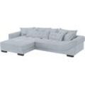 Ecksofa MR. COUCH "Diwan II, L-Form", blau (stripes 8624 blau grau), B:334cm H:67cm T:207cm, Stripes (92% Polyester / 8% Nylon), Sofas, Wahlweise mit Kaltschaumpolsterung bis 140 kg belastbar