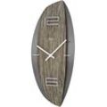 Wanduhr AMS "W9600", grau (braun, schwarz, anthrazit), Wanduhren, B/H/L: 18cm x 8cm x 45cm, Made in Germany,Quarz,Aluminium,Holz,Wohnzimmer,Küche,Arbeitszimmer