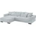 Ecksofa MR. COUCH "Diwan II, L-Form", grau (novaclean avanti 3 silber), B:334cm H:67cm T:207cm, Novaclean Avanti (100% Polyester), Sofas, Wahlweise mit Kaltschaumpolsterung bis 140 kg belastbar