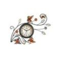 Wanduhr AMS "9446", bunt (braun, bunt), Wanduhren, B/H/L: 57cm x 5cm x 43cm, Quarz,Metall,antike Zeiger,Wohnzimmer,Esszimmer,Arbeitszimmer,Flur