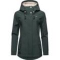 Softshelljacke RAGWEAR "Monadde Softshell", Damen, Gr. M (38), grün (dunkelgrün), Obermaterial: 97% Polyester, 3% Elasthan, Innenfutter 100% Polyester, casual, figurumspielend Po-bedeckend, Langarm verstellbar ohne Bündchen mit Druckknopf, Jacken, Praktische wasserabweisende Softshell Damenjacke