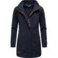 Sweatjacke RAGWEAR "Letrice Bonded", Damen, Gr. 4XL (48), blau (navy), Sweatware, Obermaterial:100% Polyester, elegant, tailliert Po-bedeckend, hoch geschlossener Ausschnitt, Sweatjacken, Elegante Zip-Jacke mit hohem Kragen in Feinstrickoptik