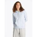 Hoodie TOMMY JEANS "TJW REG S FLAG HOODIE", Damen, Gr. XS (34), blau (sweet blau), Sweatware, Obermaterial: 80% Baumwolle, 20% Polyester, unifarben, casual, regular fit kurz, Langarm Rippbündchen, Sweatshirts, mit Logo-Flag