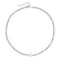 Collier SMART JEWEL "mit Edelstein-Kugeln + Muschelkern-Perle, Silber 925", lila, Halsketten, Damen, 45cm, Silber 925 (Sterlingsilber)