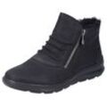 Winterboots RIEKER Gr. 38, schwarz, Damen, Lederimitat, Schuhe, Stiefelette, Warmfutter, Boots mit herausnehmbarer Textilsohle, Topseller