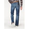 Bootcut-Jeans WRANGLER "Jacksville", Herren, Gr. 36, Länge 30, blau (high, blau), Obermaterial: 92% Baumwolle, 7% Polyester, 1% Elasthan, casual, bootcut fit lang, Jeans