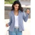 Jackenblazer CLASSIC BASICS "Jersey-Blazer", Damen, Gr. 38, blau (taubenblau), 100% Baumwolle, Langarm, Blazer