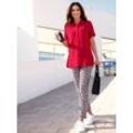 Longbluse INSPIRATIONEN, Damen, Gr. 36, rot, 100% Viskose, unifarben, Kurzarm, Blusen