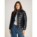 Steppjacke TOMMY JEANS "TJW ESSENTIAL TAPE JACKET EXT", Damen, Gr. L (40), schwarz, Web, Obermaterial: 100% Polyamid. Futter: 100% Polyester. Wattierung: 100% Polyester, unifarben, casual, normal kurz, Langarm elastischer Bund, Jacken, in glänzender Optik, mit Wattierung