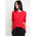 T-Shirt SEIDEL MODEN, Damen, Gr. 38, rot, Jersey, Obermaterial: 96% Viskose, 4% Elasthan, unifarben, Basic, figurumspielend hüftlang, Rundhals, Halbarm abgesteppte Kante, Shirts, mit Rundhalsausschnitt, MADE IN GERMANY