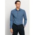 Businesshemd OLYMP "Level Five 24/Seven body fit" Gr. 39, N-Gr, blau (marine), Herren, Web, Obermaterial: 64% Baumwolle, 27% Polyester, 9% Elasthan, Hemden, mit markantem Minimal-Design