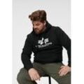 Kapuzensweatshirt ALPHA INDUSTRIES "Basic Hoody", Herren, Gr. S, schwarz, angeraute Sweatware, Obermaterial: 80% Baumwolle, 20% Polyester, bedruckt, modisch, normal, Rundhals, Langarm Rippbündchen, Sweatshirts