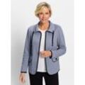 Jerseyblazer CLASSIC "Jersey-Blazer", Damen, Gr. 42, blau (taubenblau), 97% Polyester, 3% Elasthan, Langarm, Blazer