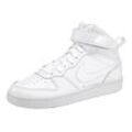 Sneaker NIKE SPORTSWEAR "Court Vision Mid" Gr. 37,5, weiß (weiß weiß, weiß), Synthetik, Leder, unifarben, Schuhe, Design auf den Spuren des Air Force 1