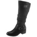 Winterstiefel RIEKER Gr. 37 (4,5), Normalschaft, schwarz, Damen, Nubuklederimitat, unifarben, Schuhe, Boots, Warmfutter, Blockabsatz, mit auffälliger Schnalle, Topseller