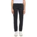 Slim-fit-Jeans MUSTANG "Style Crosby Relaxed Slim", Damen, Gr. 34, Länge 32, schwarz (super schwarz), Denim/Jeans, Obermaterial: 85% Baumwolle, 10% Elastomultiester, 5% Elasthan, casual, slim fit, Jeans