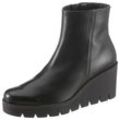 Ankleboots GABOR, Damen, Gr. 44, schwarz, Kalbsleder, unifarben, modisch, Schuhe, Keilabsatz, Boots, Stiefelette in Used Optik