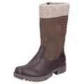 Winterstiefel RIEKER Gr. 36, braun (dunkelbraun, beige), Damen, Lederimitat, Nubuklederimitat, Filz, Schuhe, Boots, Outdoorstiefel mit wasserabweisender riekerTEX-Membran