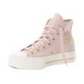 Sneaker CONVERSE "CHUCK TAYLOR ALL STAR LIFT PLATFORM TAILORED LINES" Gr. 36, rosa (flush stone, egret, gold), Textil, Schuhe