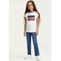 Stretch-Jeans LEVI'S KIDS "711™ SKINNY FIT JEANS" Gr. 3/98, N-Gr, blau (mid indigo blau), Mädchen, Denim/Jeans, Obermaterial: 71% Baumwolle, 24% Polyester, 3% Viskose, 2% Elasthan, unifarben, Jeans, for GIRLS