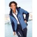 Funktionsjacke CASUAL LOOKS, Damen, Gr. 36, blau (mittelblau, marine), 100% Polyester, Kragen:100% Polyester, gemustert, mehrfarbig, Langarm, Jacken