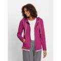 Shirtjacke CASUAL LOOKS "Sweatjacke", Damen, Gr. 36, pink (magenta), 50% Baumwolle, 50% Polyester, unifarben, Langarm, Shirts