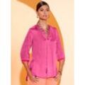 Schlupfbluse CREATION L, Damen, Gr. 40, fuchsia, papaya, 100% Polyester, unifarben, V-Ausschnitt, 3/4-Ärmel, Blusen